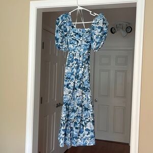 The A&F Emerson Poplin Puff Sleeve Midi Dress